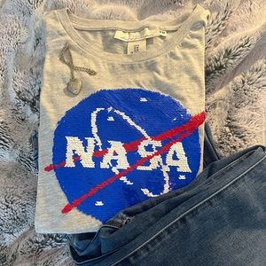 H&M NASA Reverse Sequin Top